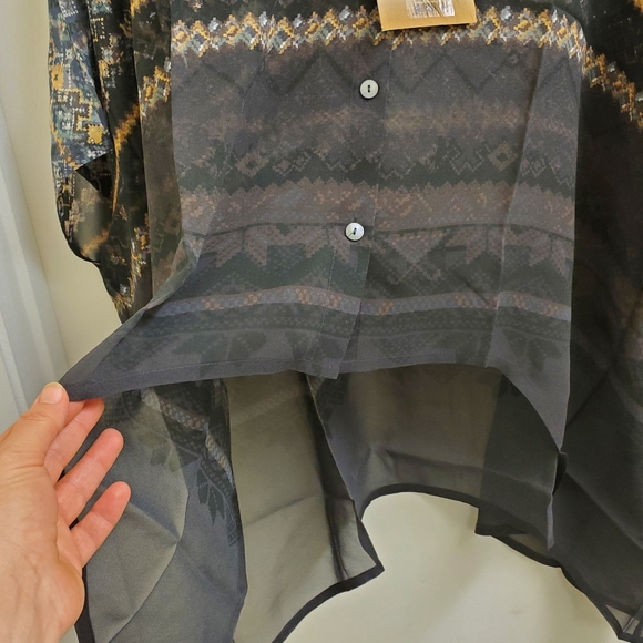 🤩New with tags vintage Da-nang oversized Boheme button down top size xs/s - Picture 4 of 9